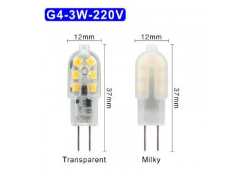 2 stuk G4 3W 220V 12 Bulb Transparent Koud witte LED Lamp ​capsule